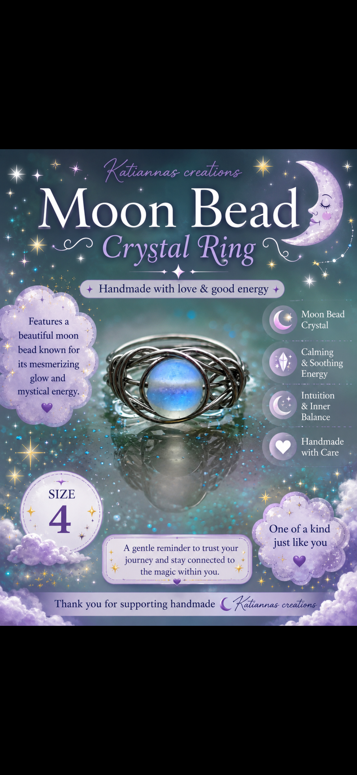 Mystical moon beam🩵 ring